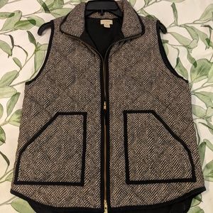 J. Crew Herringbone Puffer Vest Medium